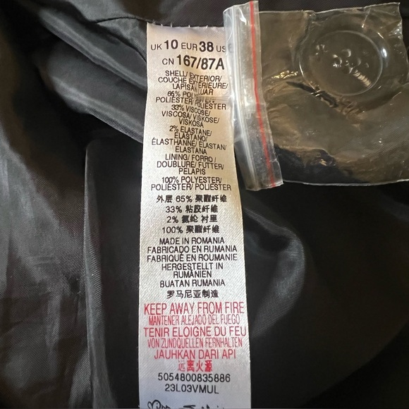 MISS SELFRIDGE BLACK WHITE HOUNSTOOTH TRENCH COAT SIZE 6 NEW - Picture 12 of 13